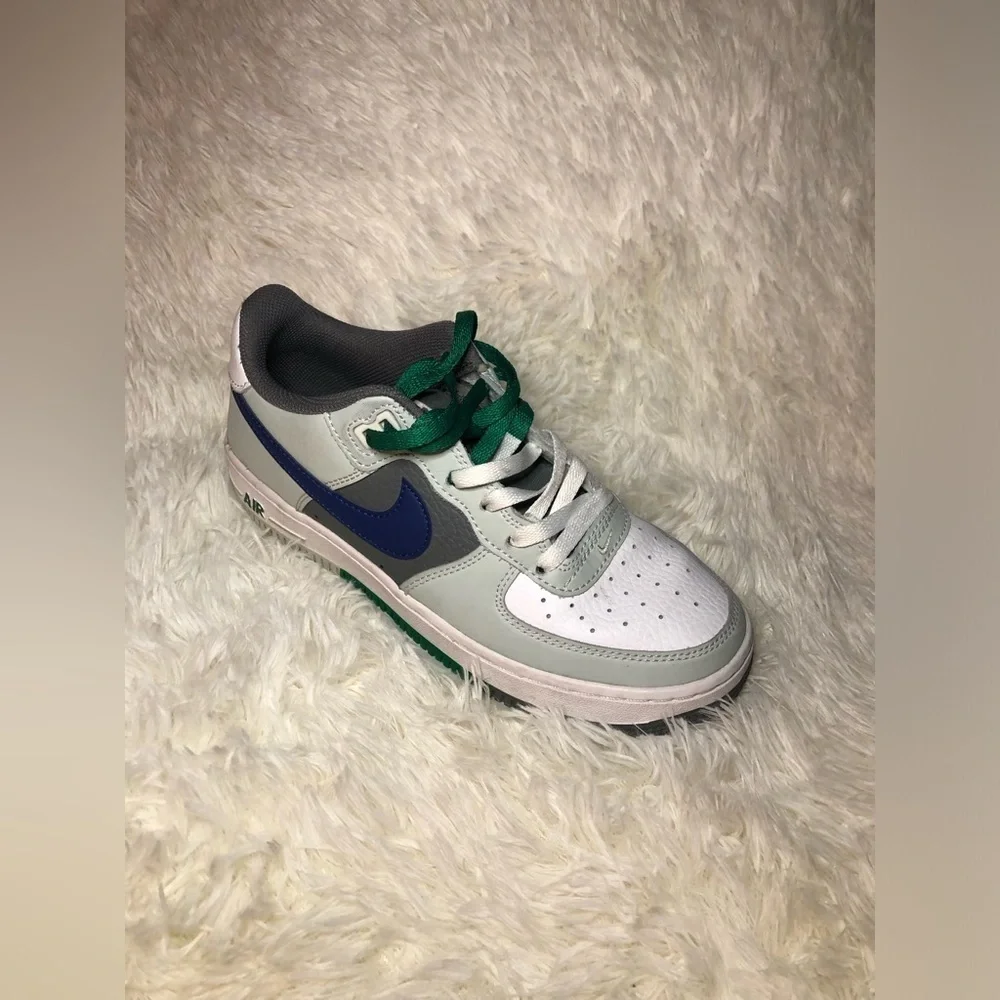 Nike Air Force 1 Low LV8 Light Green Remix (GS) Nike- White, Green, and Blue 5.5